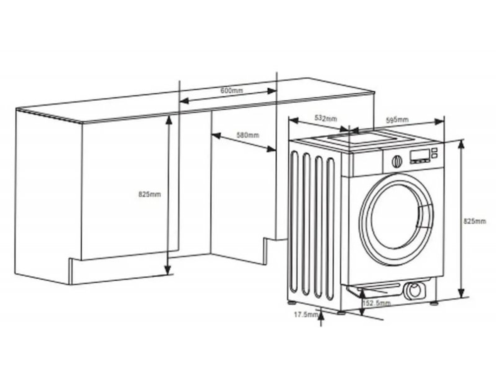 Встраиваемая стиральная машина с сушкой Weissgauff WMDI 6148D