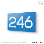Номер на дверь 246, табличка на дверь для офиса, квартиры, кабинета, аудитории, склада, голубой 120х70 мм, Айдентика Технолоджи