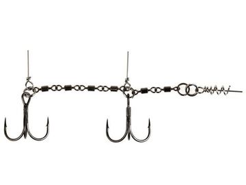 Остнаска стал. Lucky John STINGER POWER CHAIN 3,5+8,0cm, оснащ. тройниками №03/0+№3/0 1шт.