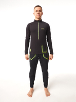 ЛОНГСЛИВ УТЕПЛЕННЫЙ МУЖСКОЙ 3/4 ZIP BRUSH | BLACK YELLOW