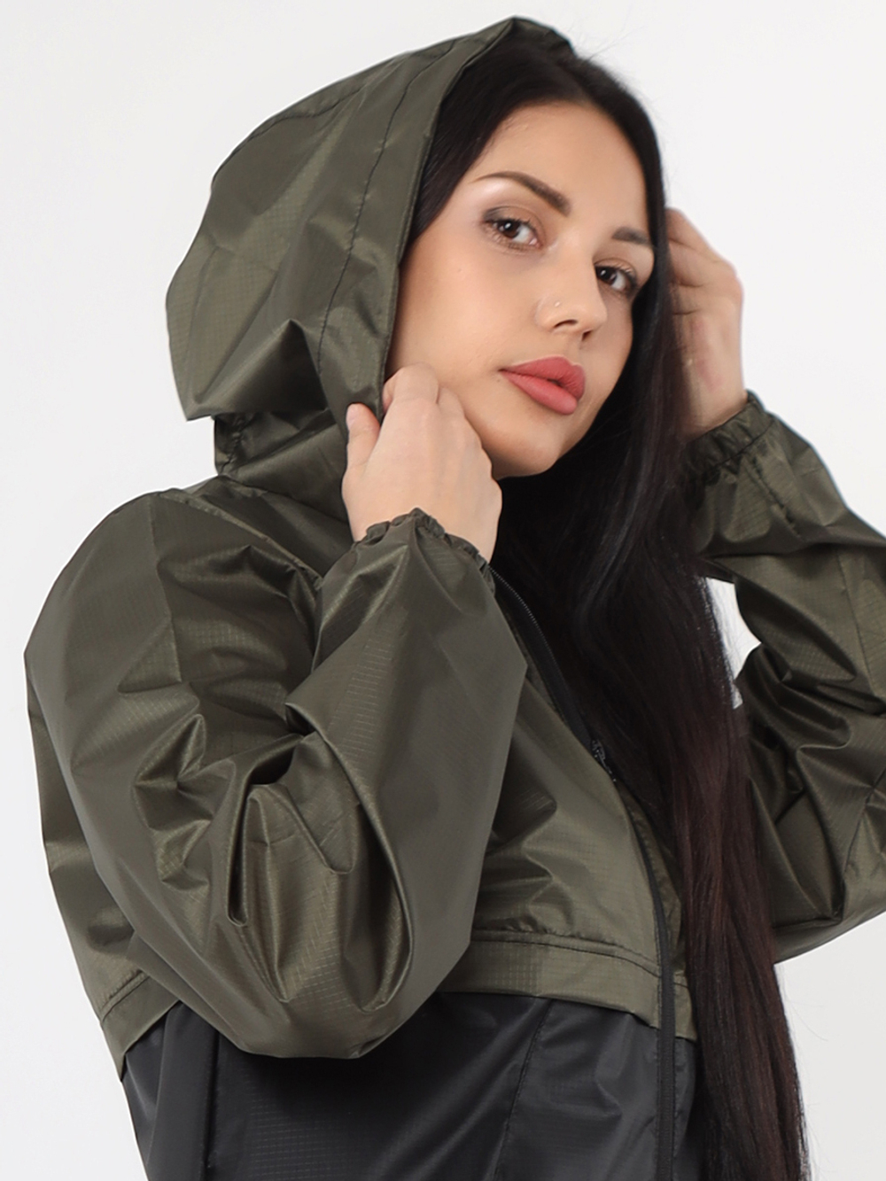 Спортивный костюм Prival Ветровлагозащитный женский, чёрный+хаки