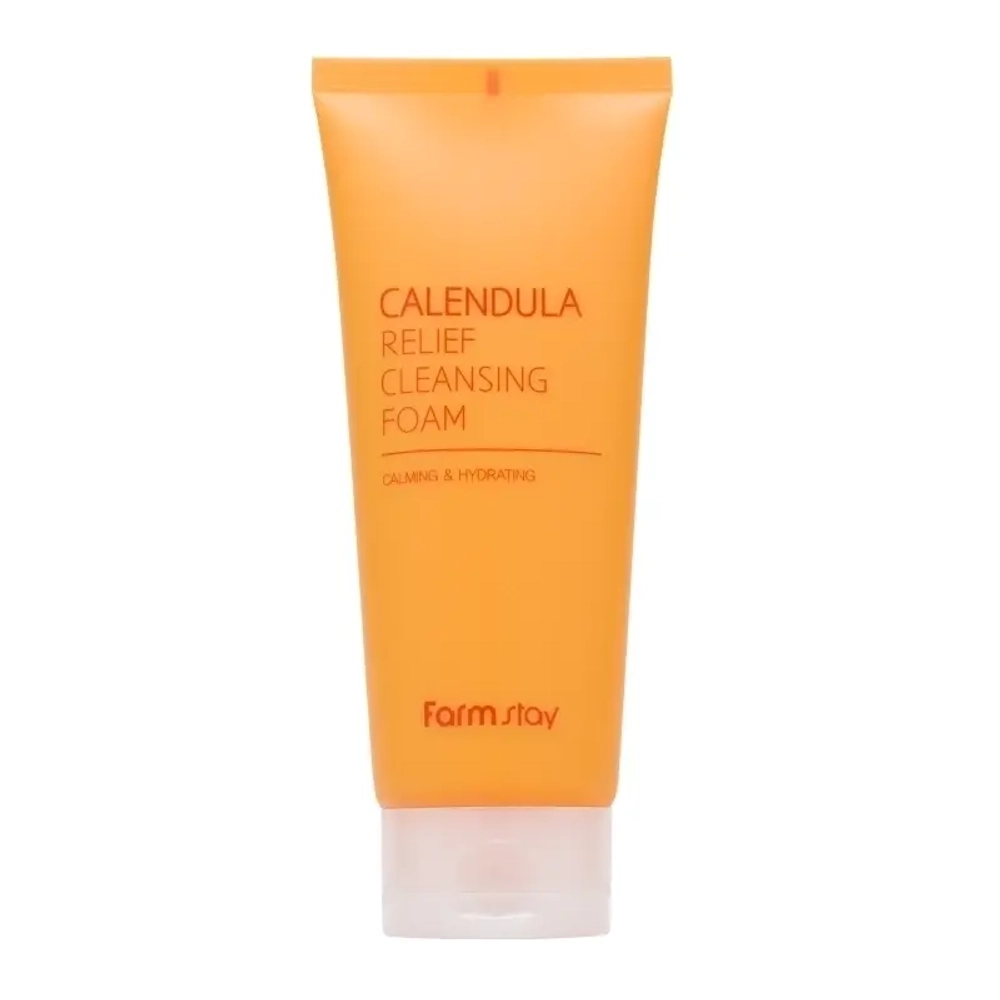 Успокаивающая пенка для умывания с экстрактом календулы FarmStay Calendula Relief Cleansing Foam