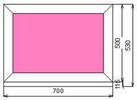 Пластиковое окно 500 х 700 ТермА Эко  с глухой створкой
