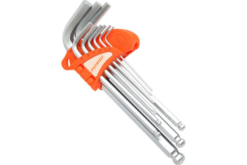 Набор ключей PATRIOT SKH-9L, шестигранные с шаром, длинные, 1,5-10мм, CRV, 9 шт 350002008