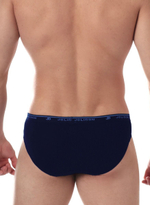 Трусы-слипы на резинке из чистого хлопка (Размер: L) (Цвет: синий)