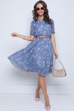 Платье Стильный шифон (блу) Diolche (Акция)