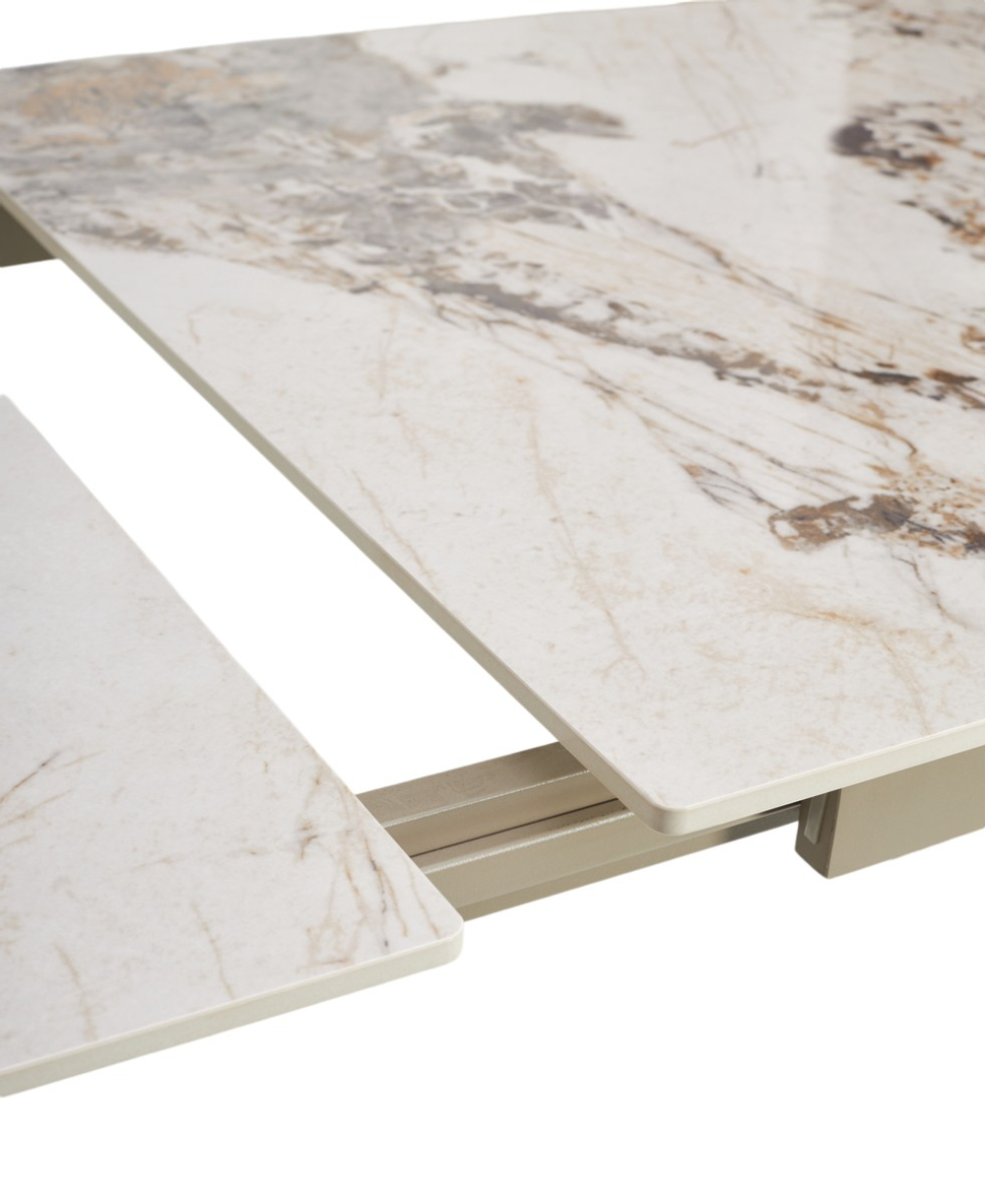 Стол М-City DISAUR Корнер (Corner) 120 Пандора (Gloss Luxury Pandora Solid Ceramic), Таупе