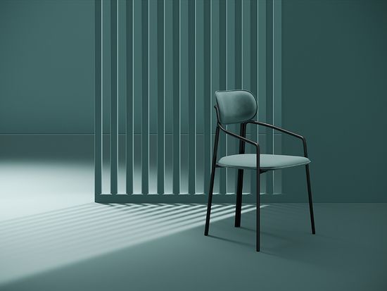 Стул ror, round, велюр, черный/зеленый