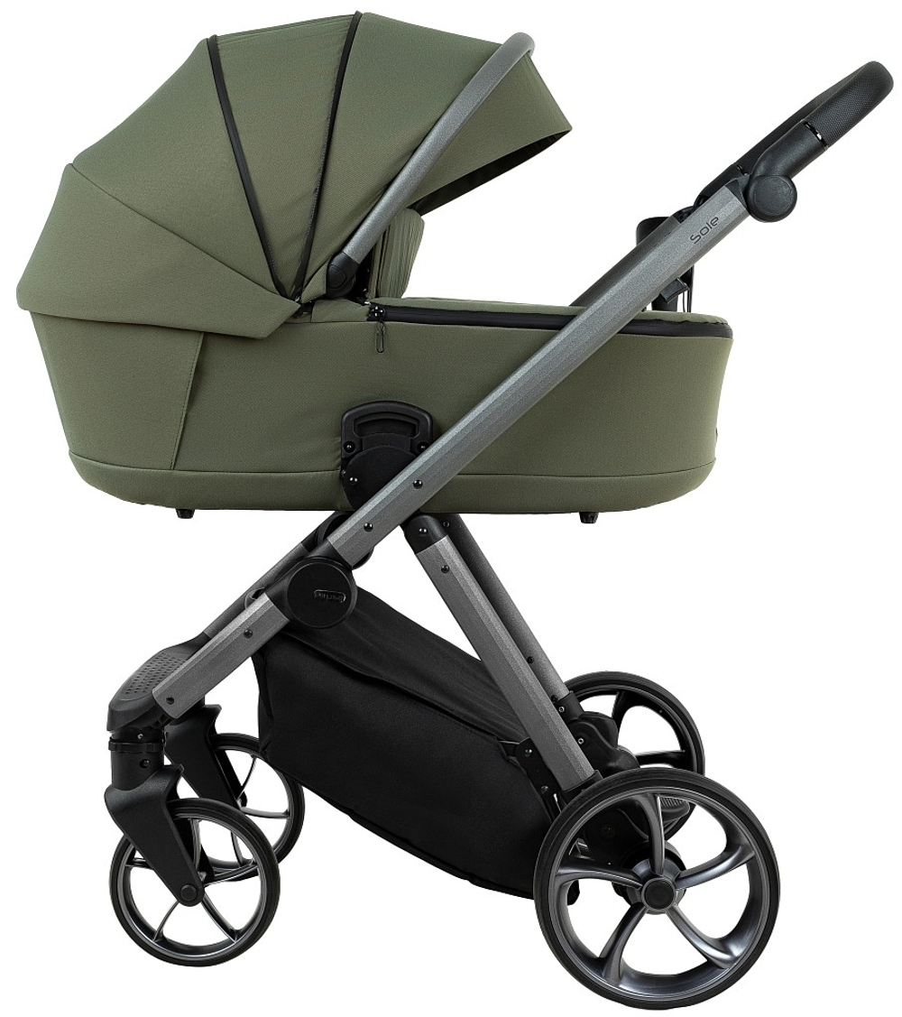 Детская коляска Pituso Sole 3 в 1 с автокреслом Santiso Pro Black PMPT/022 Field Green
