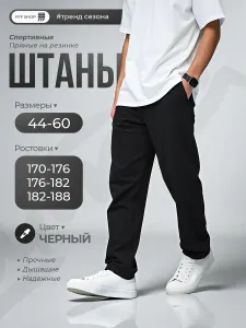 Штаны спортивные прямые черные