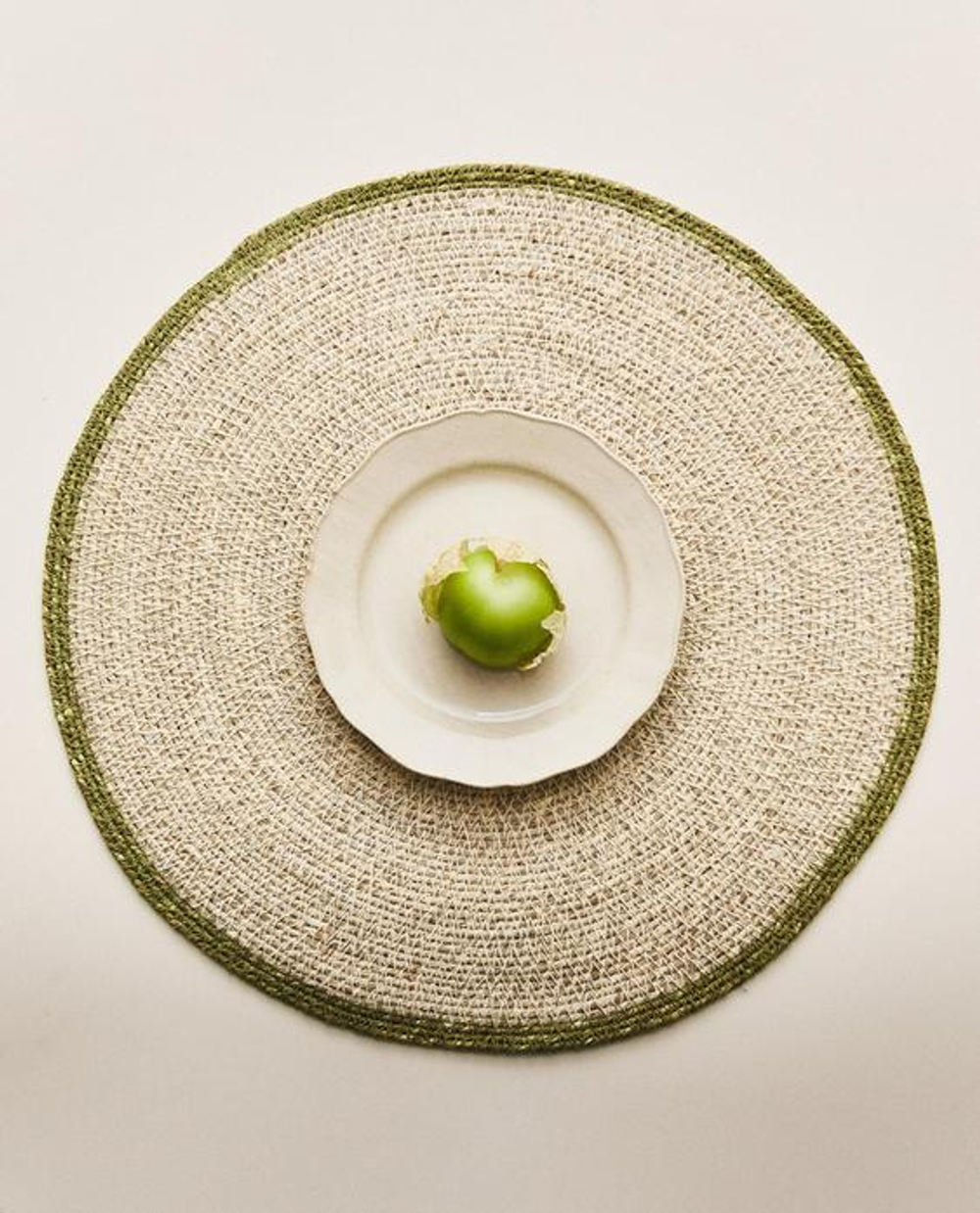 ZARA HOME КРУГЛАЯ САЛФЕТКА ПОД ПРИБОРЫ, ЗЕЛЕНЫЙ