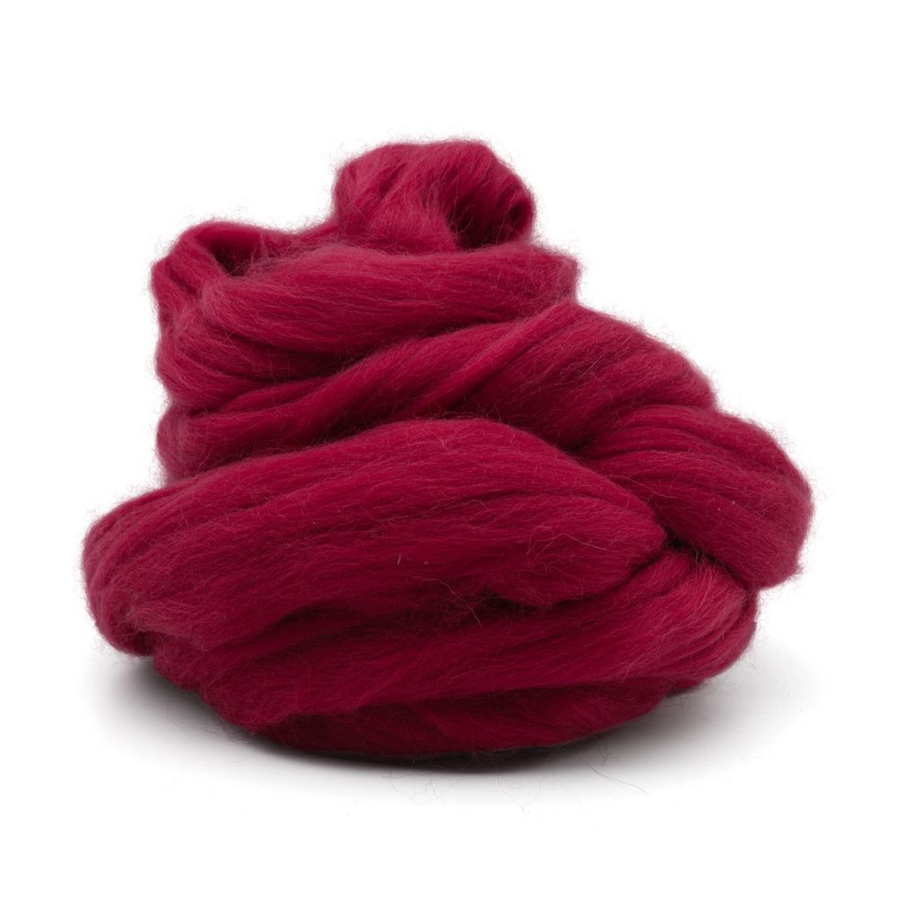 Шерсть для валяния "ТРО", полутонкая шерсть, 100г, винный