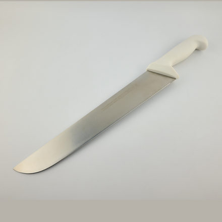 Нож мясника 31 см 12", пластиковая ручка белого цвета, сталь X50CrMoV15 LUCKY