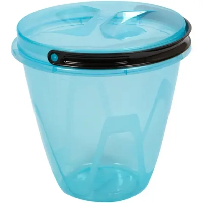 Ведро с крышкой Лайт 10л прозрачное голубое