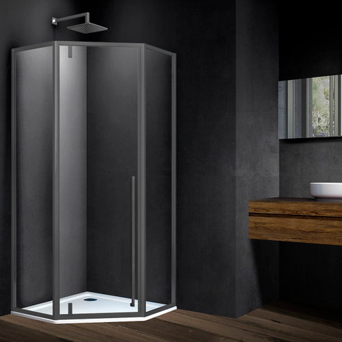 Душевой уголок Penta VSP-3P100CLGM, 1000*1000, вороненая сталь, стекло прозрачное