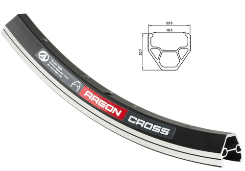 Обод 28" двойной индикатор износа (622х23,2/18,5х20,7 32отв.) спортивный черный Argon X7 Cross AUTHOR