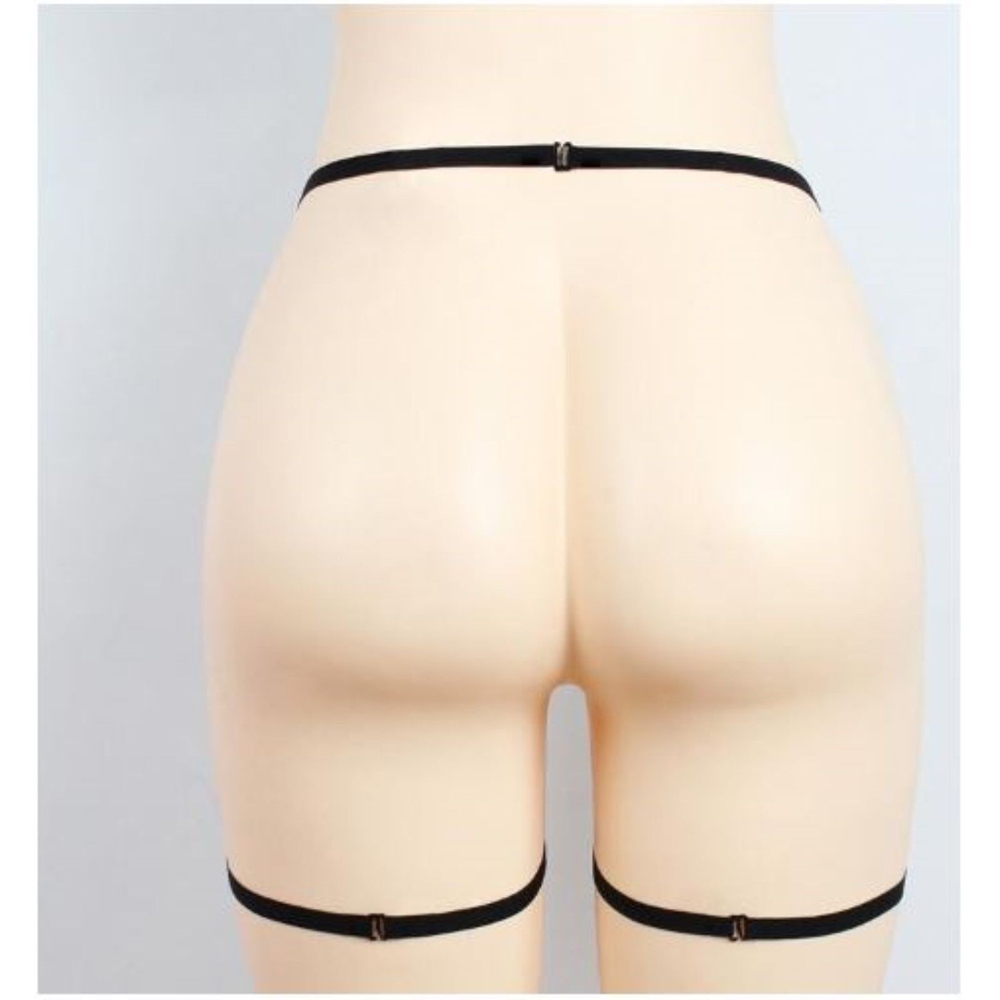 Эластичный пояс с гартерами (Размер: S-M) (Цвет: черный)