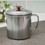 Кружка 9см нерж с крышкой, 02-0018