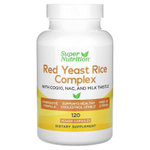 Super Nutrition, комплекс с органическим красным ферментированным рисом, N-ацетилцистеином, коэнзимом Q10 и экстрактом расторопши, 120 вегетарианских капсул