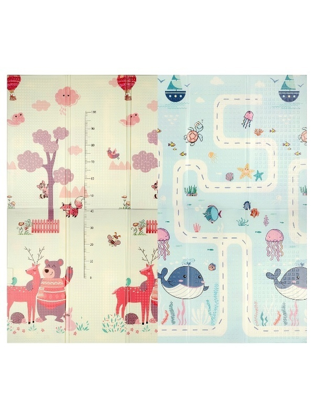 107237/Развивающий игровой коврик Elefantino, двусторонний, складной, размер 180*200*1 с