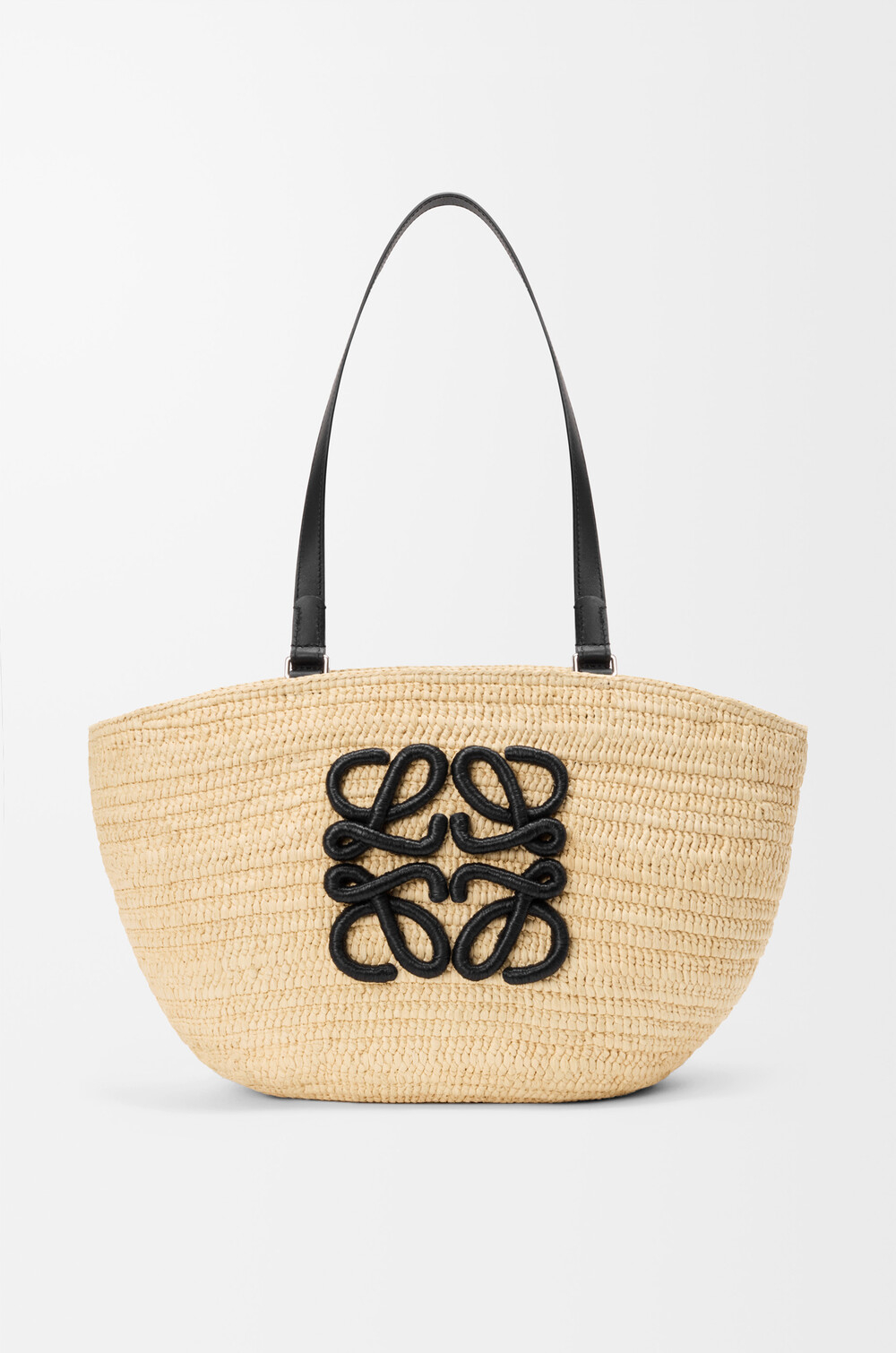 Loewe Средняя сумка-корзина Eclipse из рафии и телячьей кожи, натуральный/черный