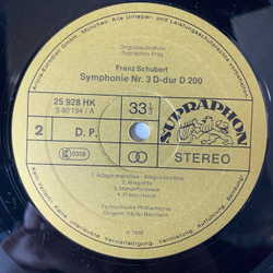 Винтажная виниловая пластинка LP Schubert Шуберт, Vaclav Neumann Symphonie Nr. 8 H-Moll Unvollendete, Symphonie Nr. 3 D-Dur (Германия 1967)