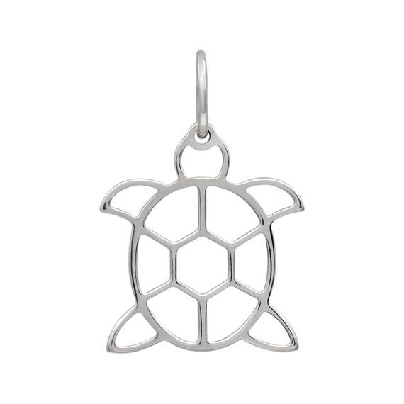 Черепаха - украшение из серебра, ювелирная подвеска, вид сзади