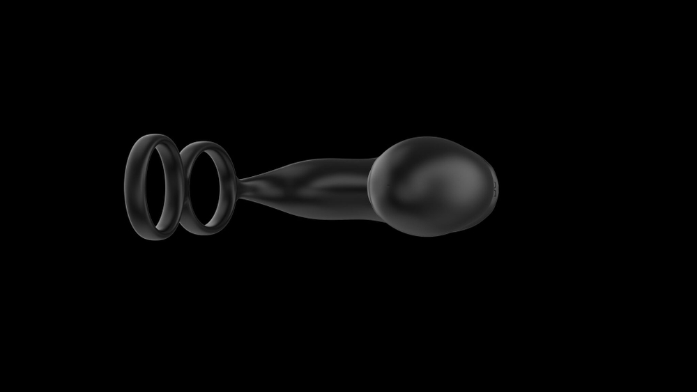 Черный вибромассажер простаты с эффектом фингеринга - 16 см. (Цвет: черный)