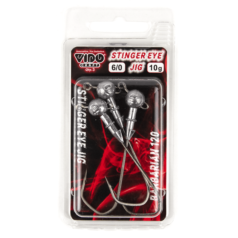 Джиг некрашеный Stinger Eye Jig, крючок Vido Craft VD-079 6/0 (3шт/уп)