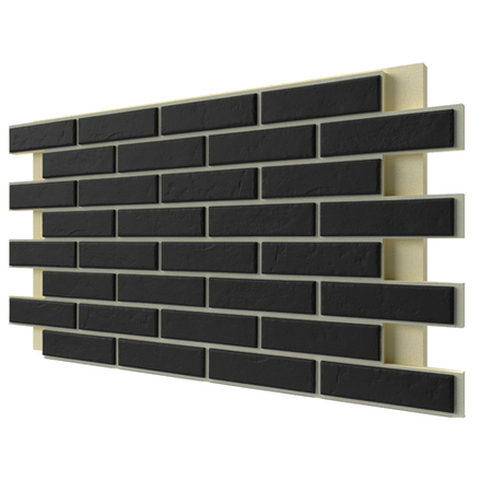 Клинкерная фасадная термопанель, плитка BestPoint Classic Graphite, ППУ (пенополиуретан), 1028x616 толщина 65 мм