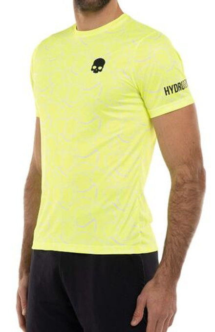 Мужская теннисная футболка Hydrogen Allover Tennis Tech T-Shirt - флуо-желтый