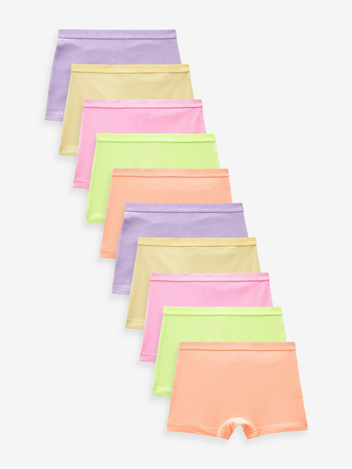 Трусы-шорты для девочки Next N80-206, 10 шт., Сиреневый, Розовый, Салатовый