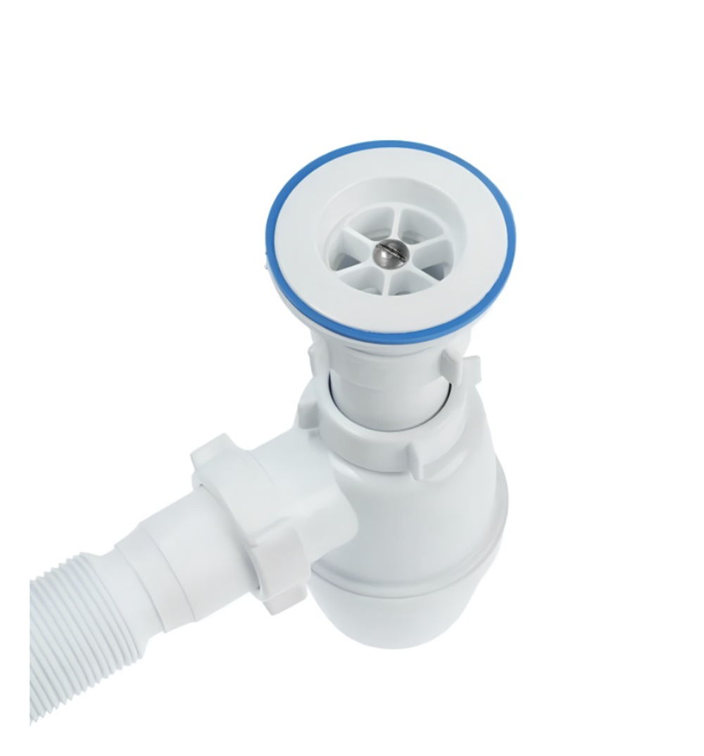 Сифон бутылочный Orio А-7001, 1 1/2"х40мм, решетка d=70мм, гибкая труба