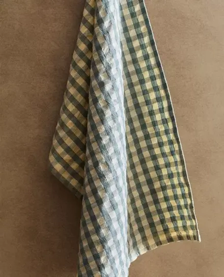 ZARA HOME КУХОННОЕ ПОЛОТЕНЦЕ В КЛЕТКУ (НАБОР ИЗ 2 ШТ.),