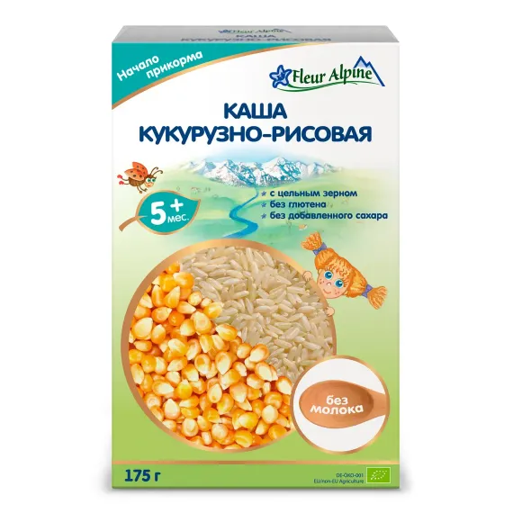 Каша безмолочная Fleur Alpine кукурузно-рисовая 175г с 5месяцев