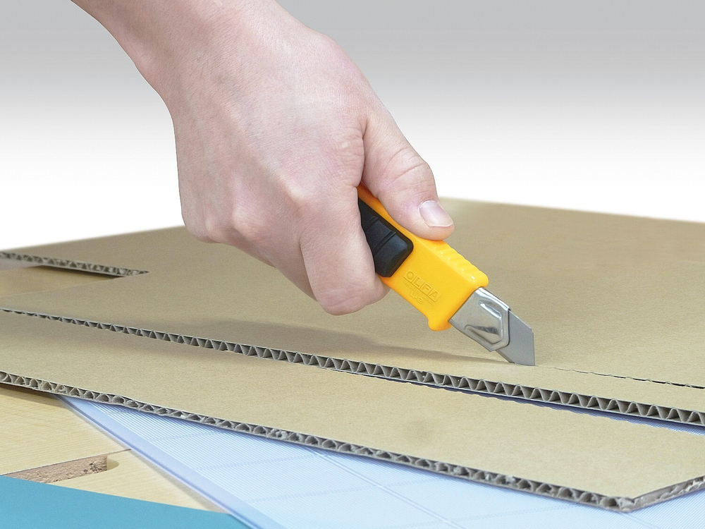 Нож Olfa L-2 с резиновыми накладками, трещоточный фиксатор, 18 мм OL-L-2