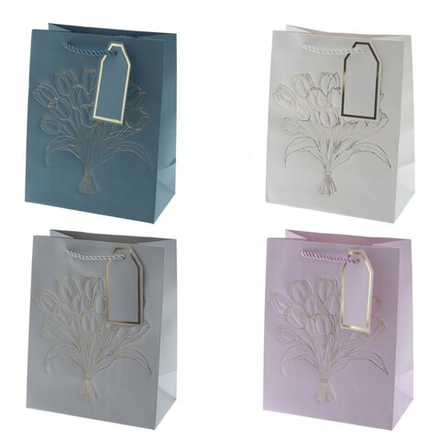 GAEM Пакет подарочный S (бумага 210г/м2, блок 12шт), L18 W10 H23 см, 4в.