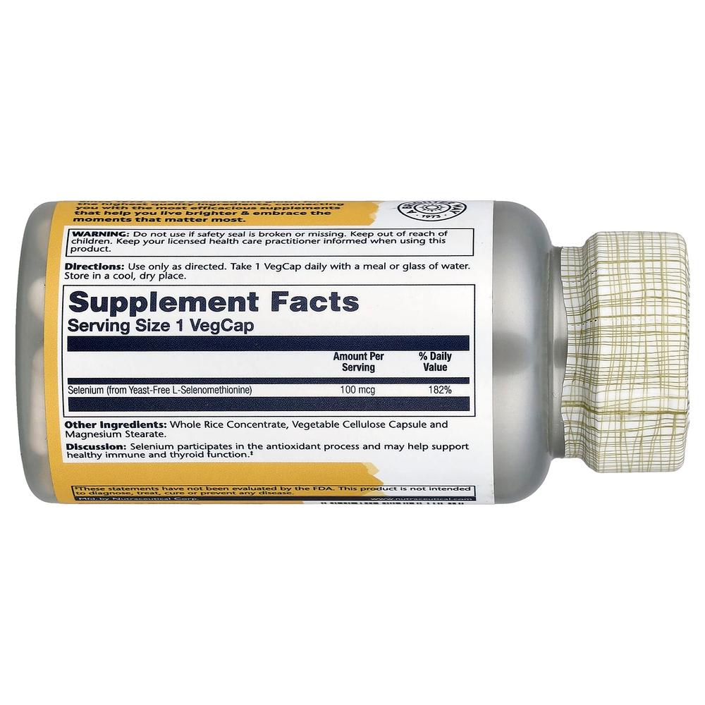 Solaray, селен, 100 мкг, 90 растительных капсул