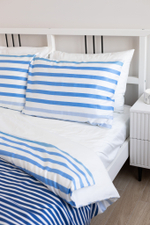 METAPHOR Комплект постельного белья, сатин бело-синий