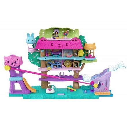 Polly Pocket - Animal Adventures - Набор домиков на дереве с 2 куклами и 4 животными HHJ06