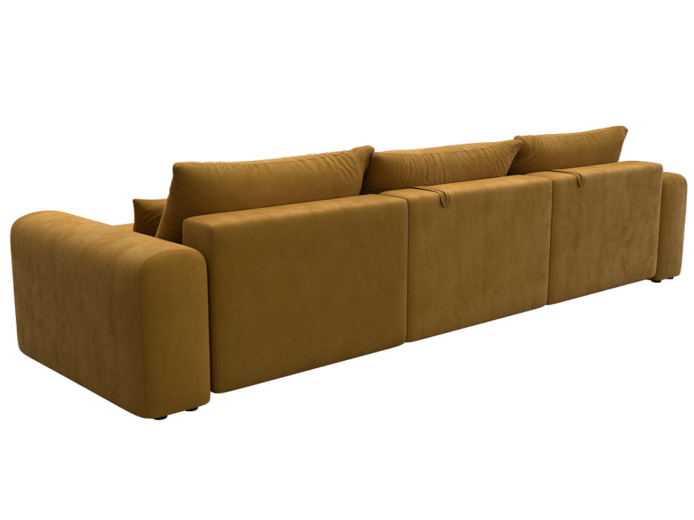 Диван угловой Лига-056 НПБ Лонг угол универсальный ВЕЛЮР BRUT 10 желтый