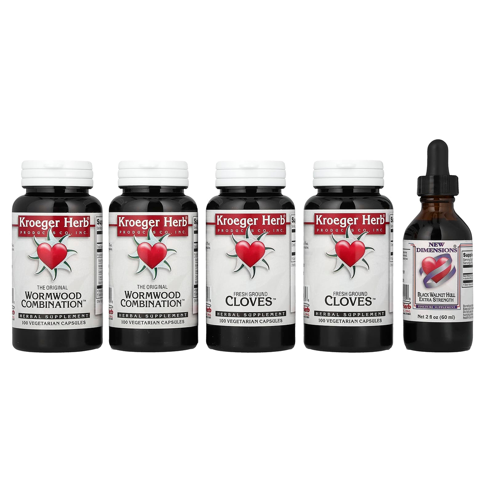 Kroeger Herb Co, набор с полынью, набор из 5 флаконов