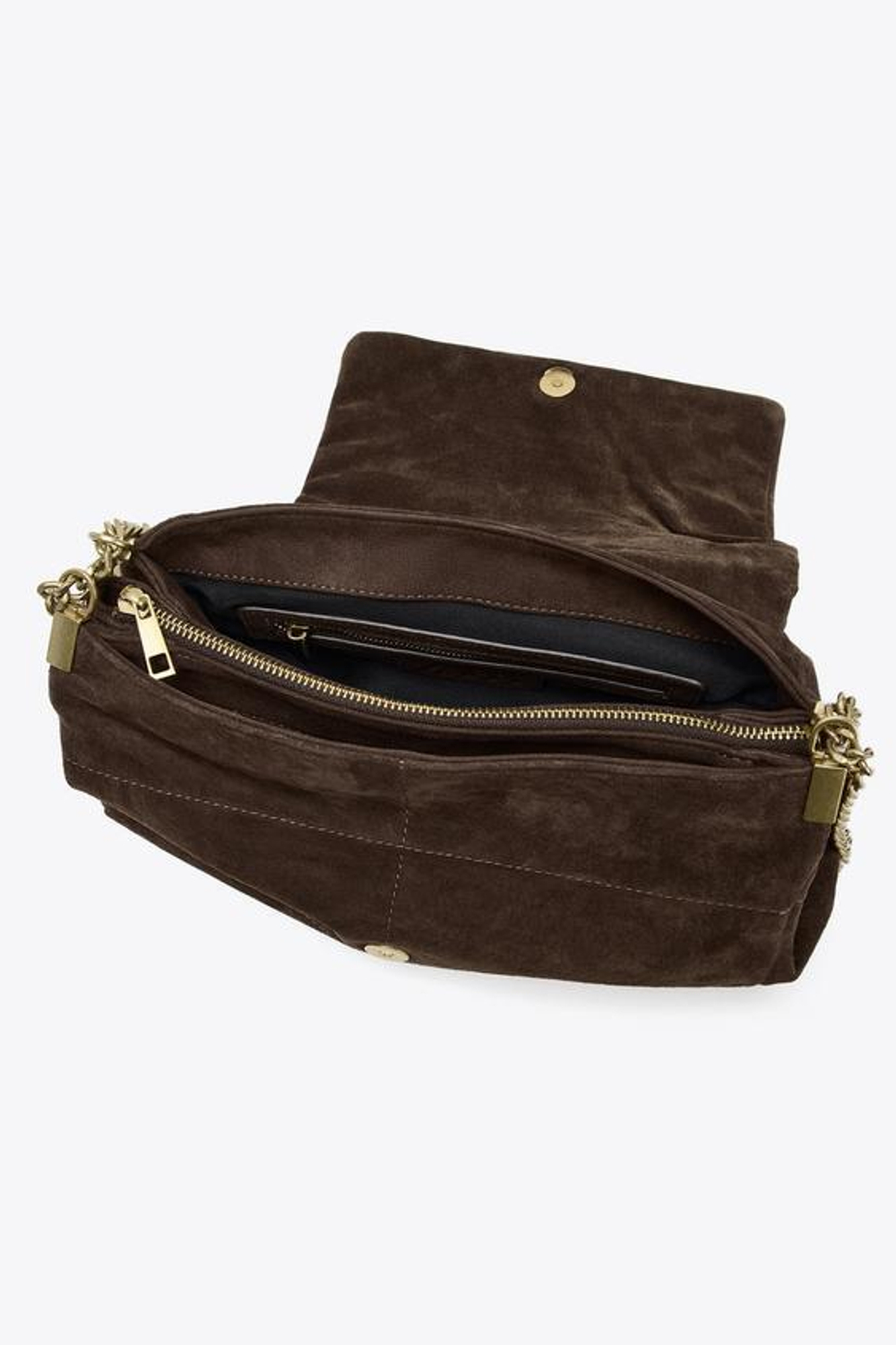 ZARA ЗАМШЕВАЯ СУМКА ЧЕРЕЗ ПЛЕЧО, ШОКОЛАДНЫЙ