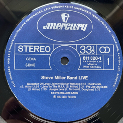 Винтажная виниловая пластинка LP Steve Miller Band Live (Германия 1983)