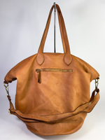 Женская большая плетеная сумка цвета whisky