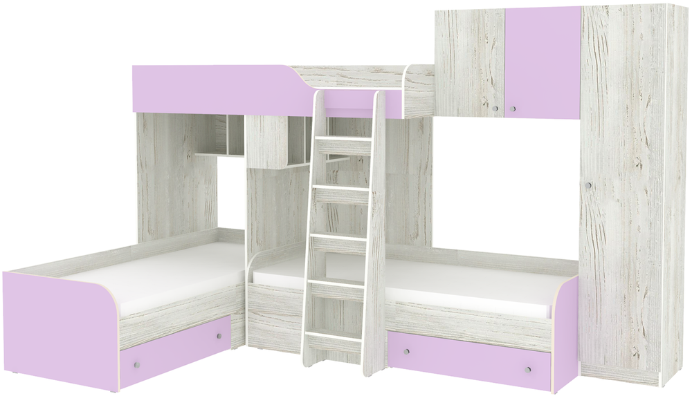 Кровать-чердак КарИВи Трио 2 Винтерберг Ирис