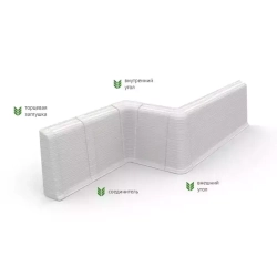 Плинтус напольный ПВХ "Деконика", 002 Светло-серый 2200х85х22 мм