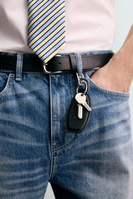 ZARA КОЖАНЫЙ БРЕЛОК, ЧЕРНЫЙ