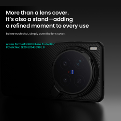 Чехол черный с MagSafe для смартфона Vivo X300 Ultra, серия CamShield Prop Magnetic Case (версия с прозрачной крышкой объектива) от Nillkin