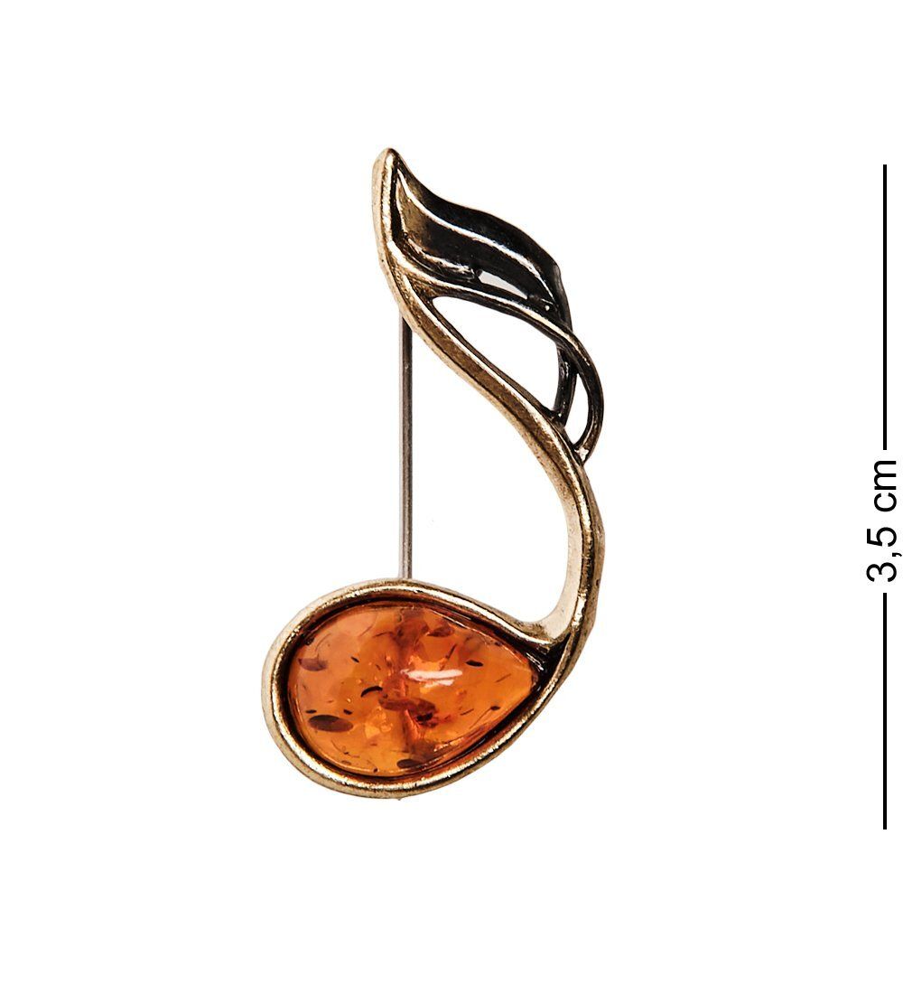 AM-2636 Брошь «Пробуждение» (латунь, янтарь)